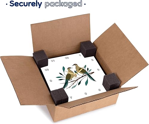 Miniatura 7 de 3dRose, Plantilla recortada de dos palomas de tortuga, estilo retro, reloj de pared de 10 x 10