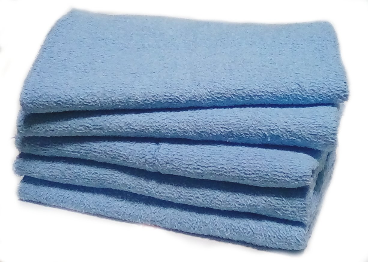 Amazon｜《 まとめ買いセット 》フェイスタオル5枚組 ブルー 速乾薄手