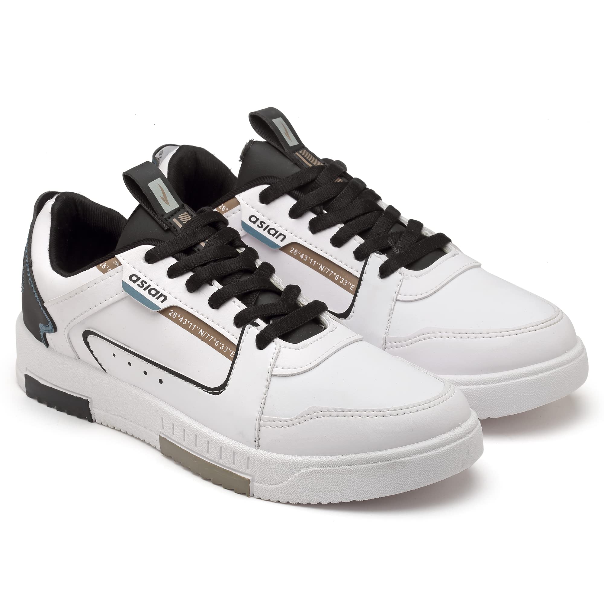 asian Men's TARZAN-01 White Casual Sneaker Shoes with Synthetic Upper Lightweight Comfortable Mid Top Sneaker Shoes for Men's & Boy's-picture-26