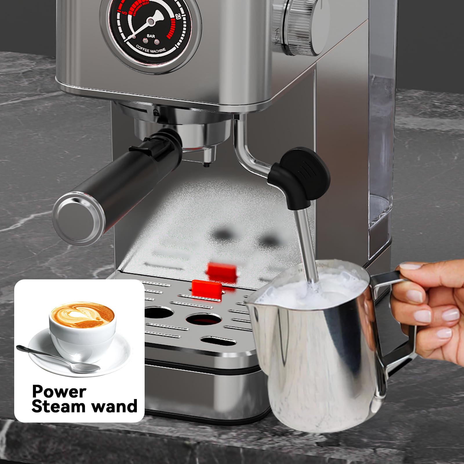 TINTALK EM623B Espresso Machine - Cafe Quality at Home -6 TINTALK EM623B Espresso Machine - Cafe Quality at Home -6
