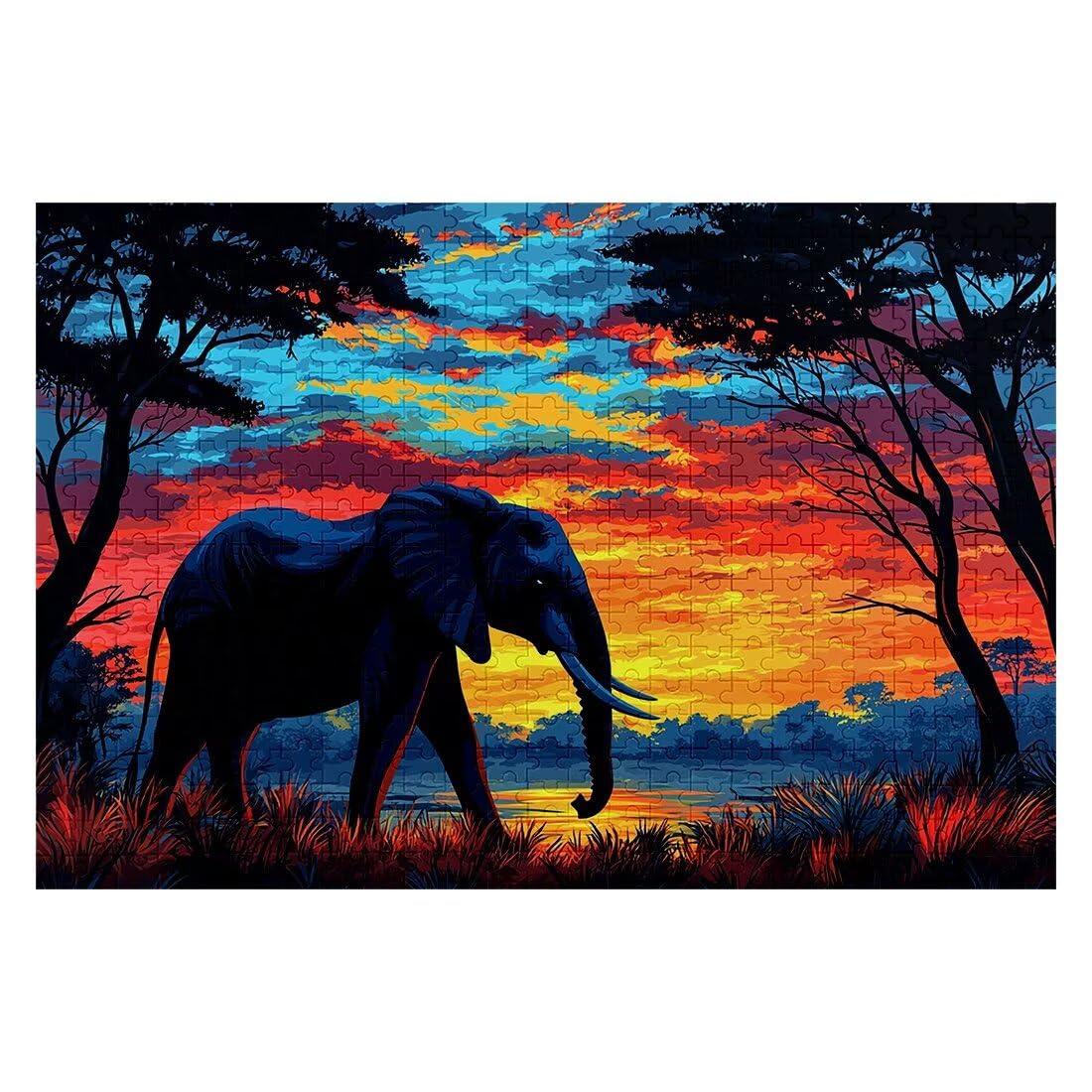 Puzzle dla dorosłych, 3000, słoń, 3000 sztuk, dla dorosłych, drewniane gry logiczne o zachodzie słońca, klasyczna, edukacyjna, wymagająca gra dla całej rodziny, dekompresja, prezenty dekoracyjne, 122