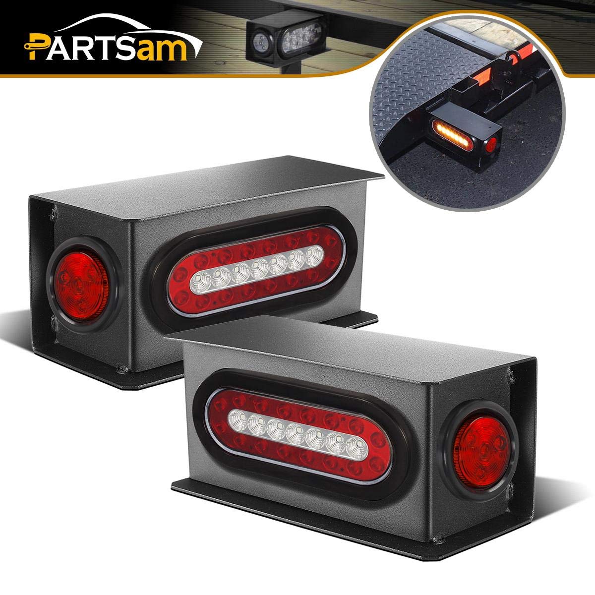 Buy Partsam 2Pcs Steel Trailer RV Light Boxes Housing Kit w/ 6" Oval