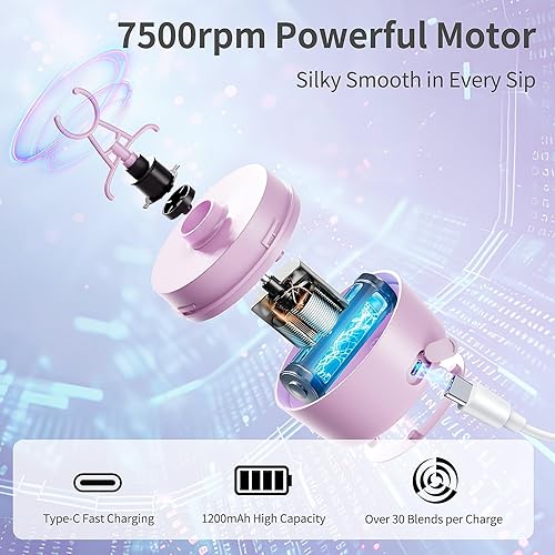 Miniatura 4 de Botella mezcladora eléctrica de proteínas, mezclador de batidos de proteínas recargable por USB, con taza de almacenamiento de polvo, botellas de