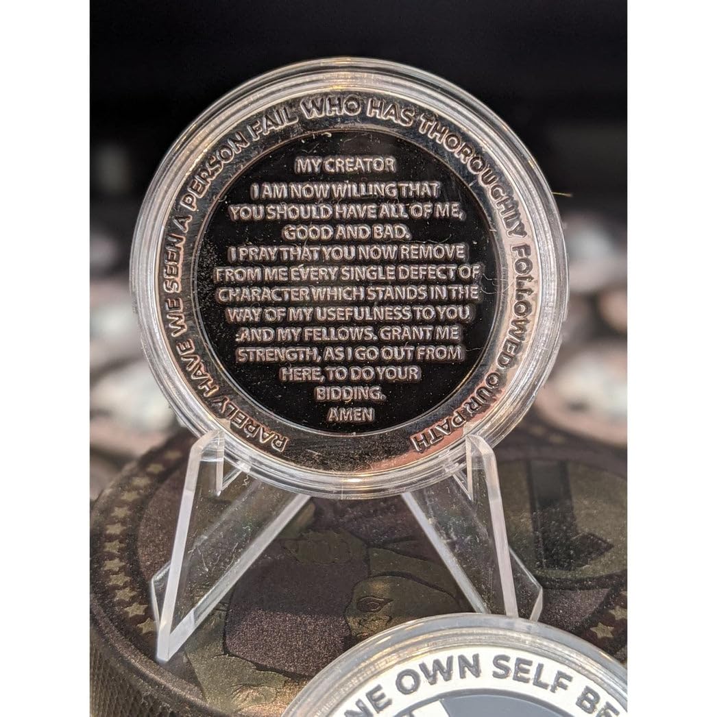 MyRecoveryStore 37 años Plata y Negro Pirata Alcoholics anónimo AA Chip con Moneda cápsula AA medallón Anual 1 – 50 años