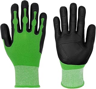 1 par de Guantes de Soldadura, Guantes de jardinería de Seguridad Recubiertos de nitrilo, adecuados for Trabajos Generales como logística/ensamblaje/Servicios públicos, Obras públicas, Color Negro