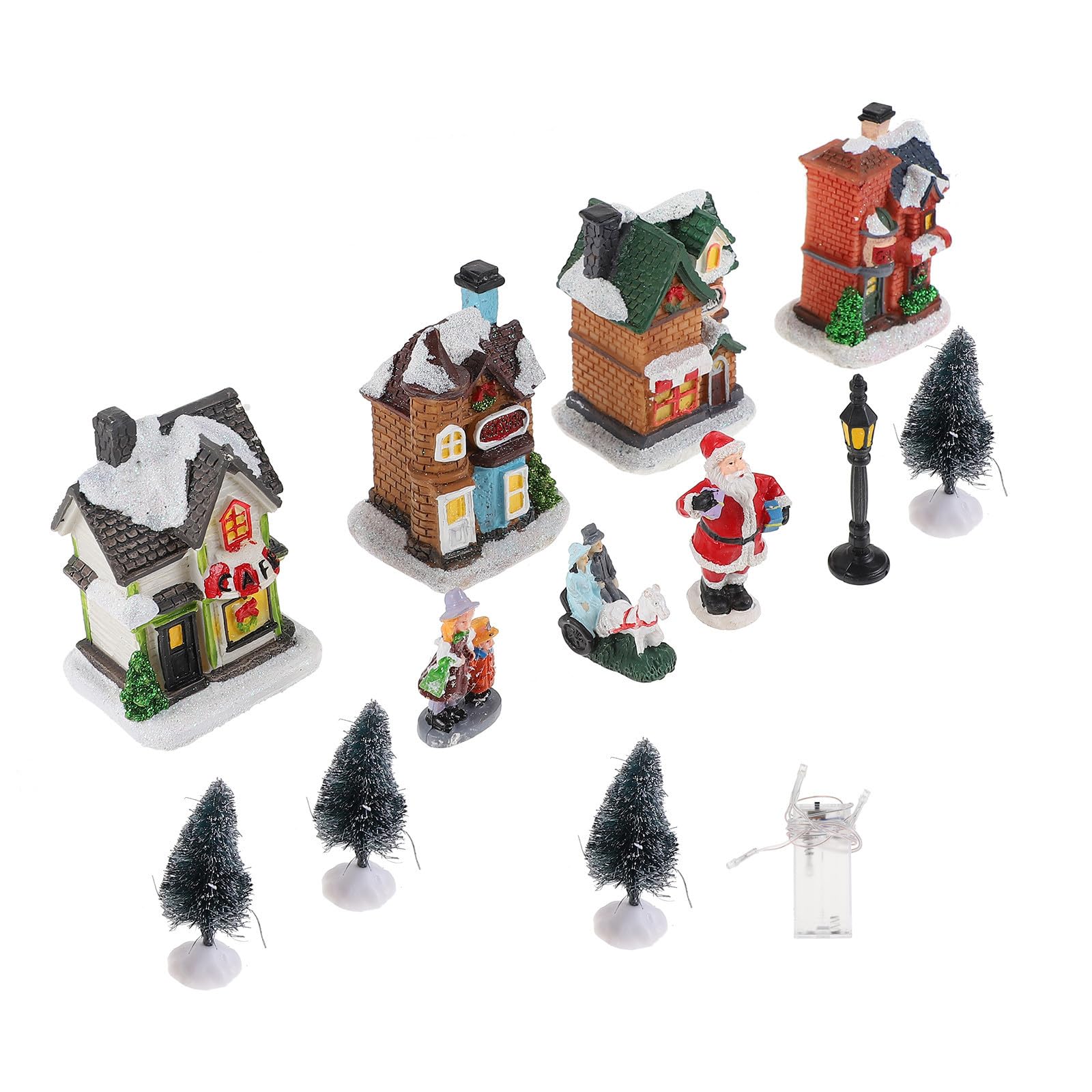 Didiseaon 2 Juegos Adorno de Casa en Miniatura de Resina para Navidad,