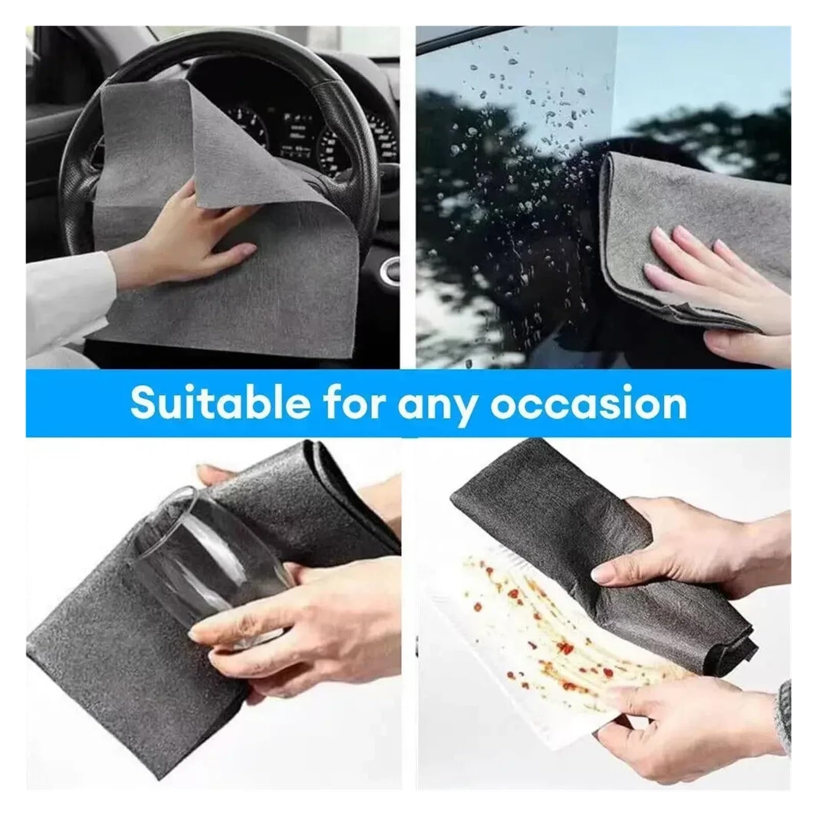 Paños de limpieza de microfibra, Trapos de limpieza de vidrio for ventana de coche de microfibra reutilizables, toallas, paño de trapo limpio for el hogar, engrosado, sin rastro, herramientas (color: