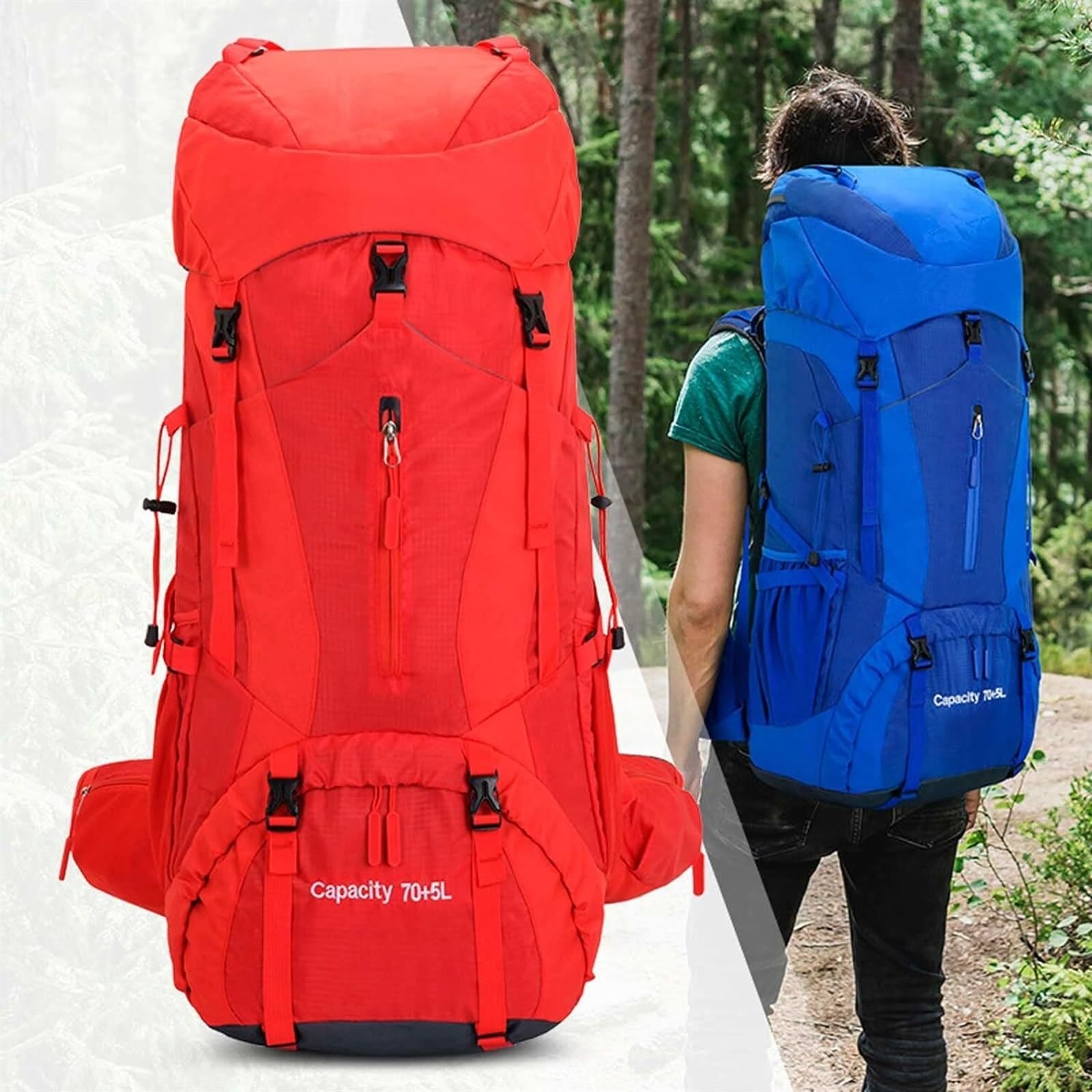 Plecak Turystyczny Plecak Trekkingowy Plecak Turystyczny 75 L Wodoodporny, Lekki Plecak Podróżny Do Uprawiania Sportu Na Świeżym Powietrzu, Do Wspinaczki Na Kempingu Torba Alpinistyczna(A)