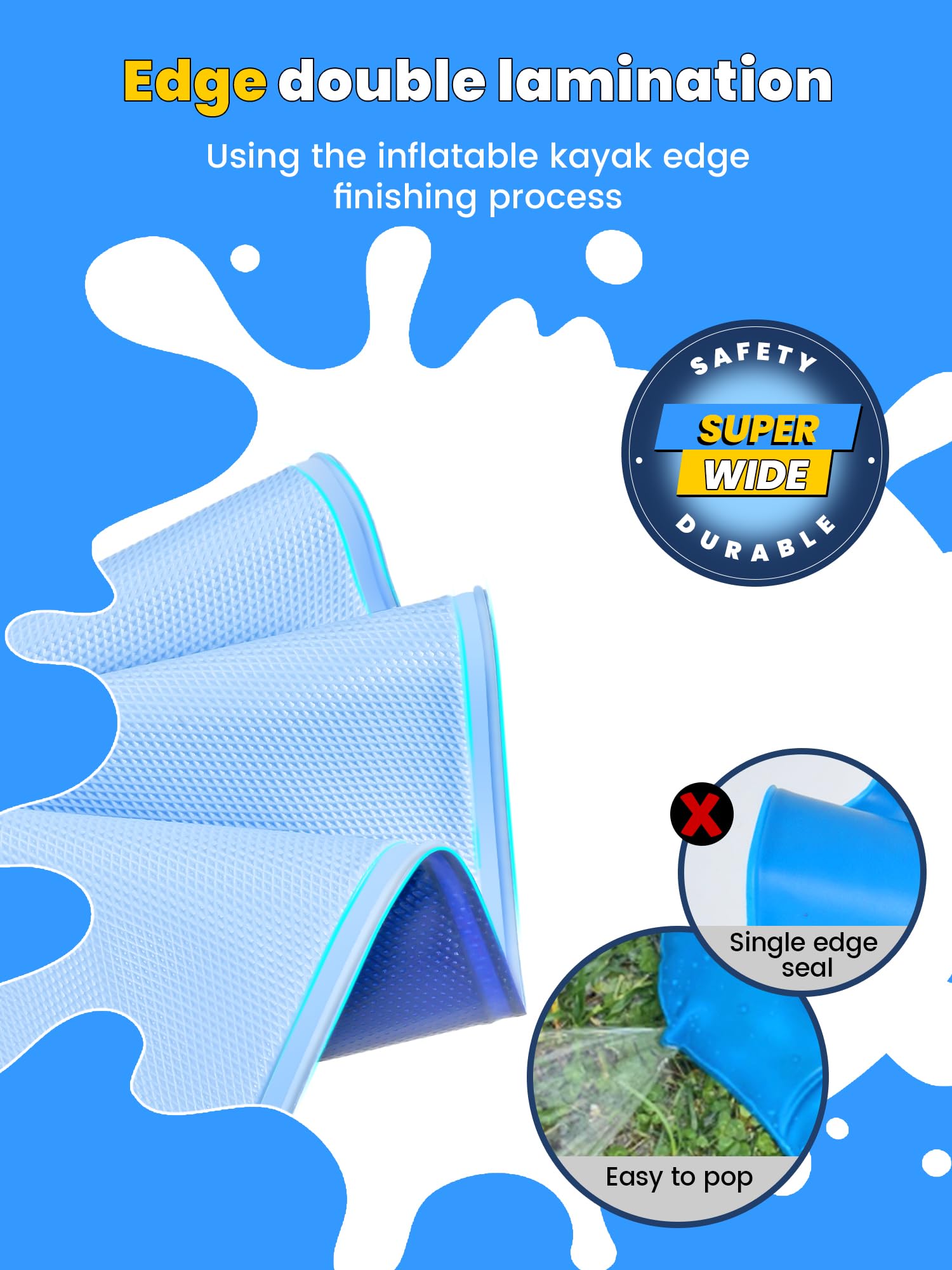 VISTOP Rutschfestes Spritzpad für Kinder und Hunde, dicker Sprinkler, Pool, Sommer, Outdoor-Wasserspielzeug – lustige Hinterhof-Brunnen-Spielmatte für Mädchen, Jungen, Kinder oder Haustierhund (322,6