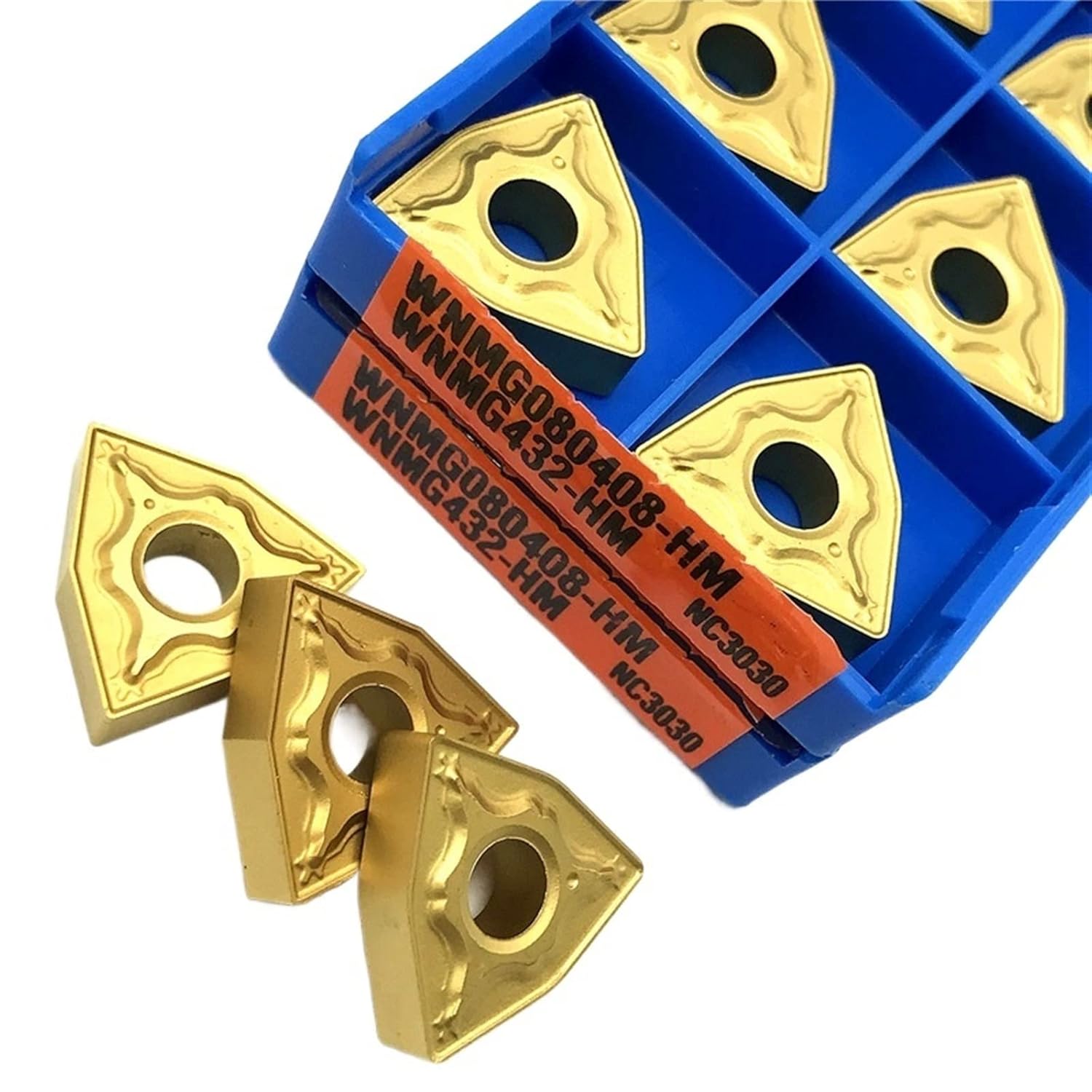 Indexable Lathe Carbide Insert 10PCS WNMG080404/08 PC9030 Carbide Inserts External Turning Cutting Tool Steel Processing CNC Turning Insert Cutting Tool(WNMG080408 HM NC3030)