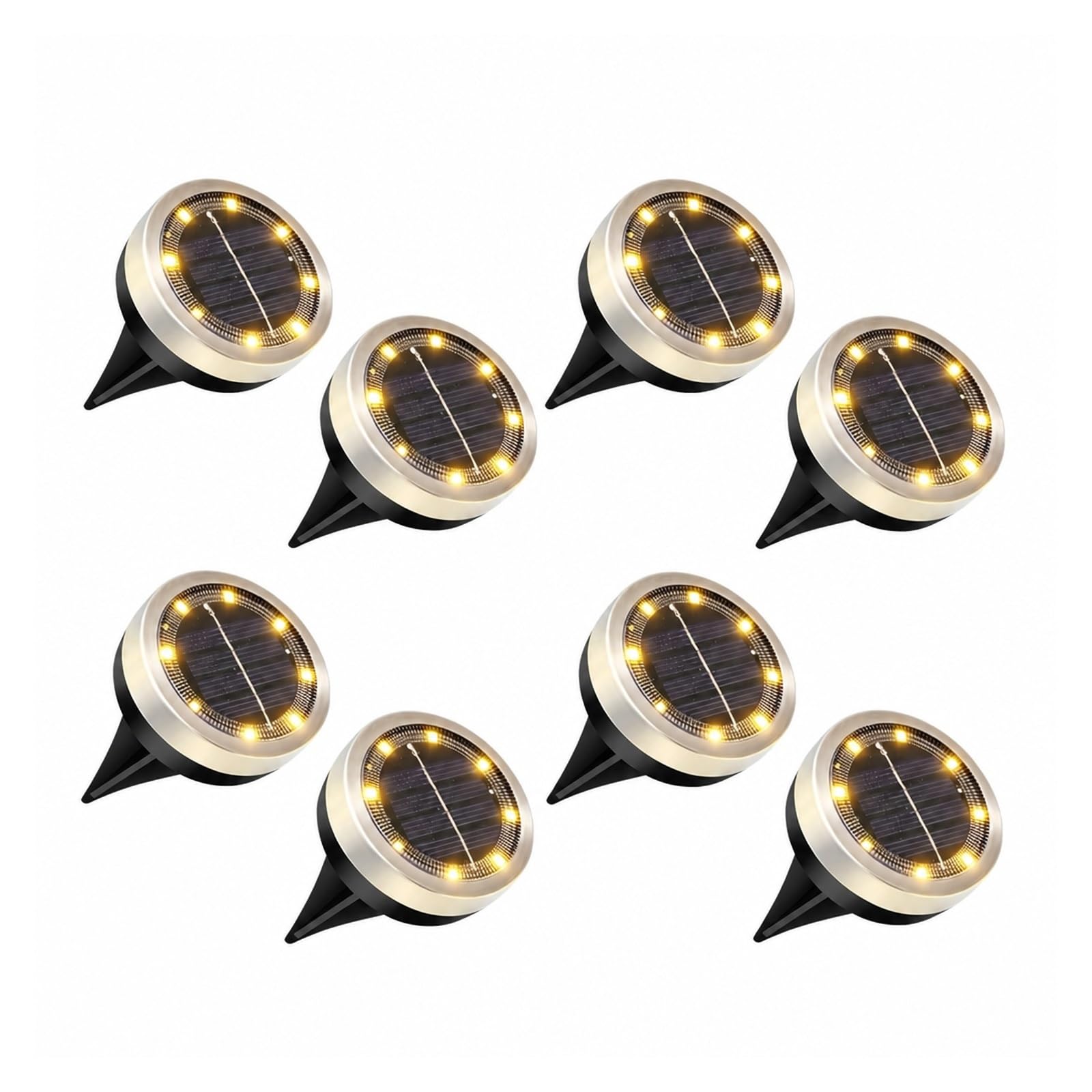 AMRTTWY In Ground Lights, Solar Lamp Ground Light 8LED(8pcs Warm White)