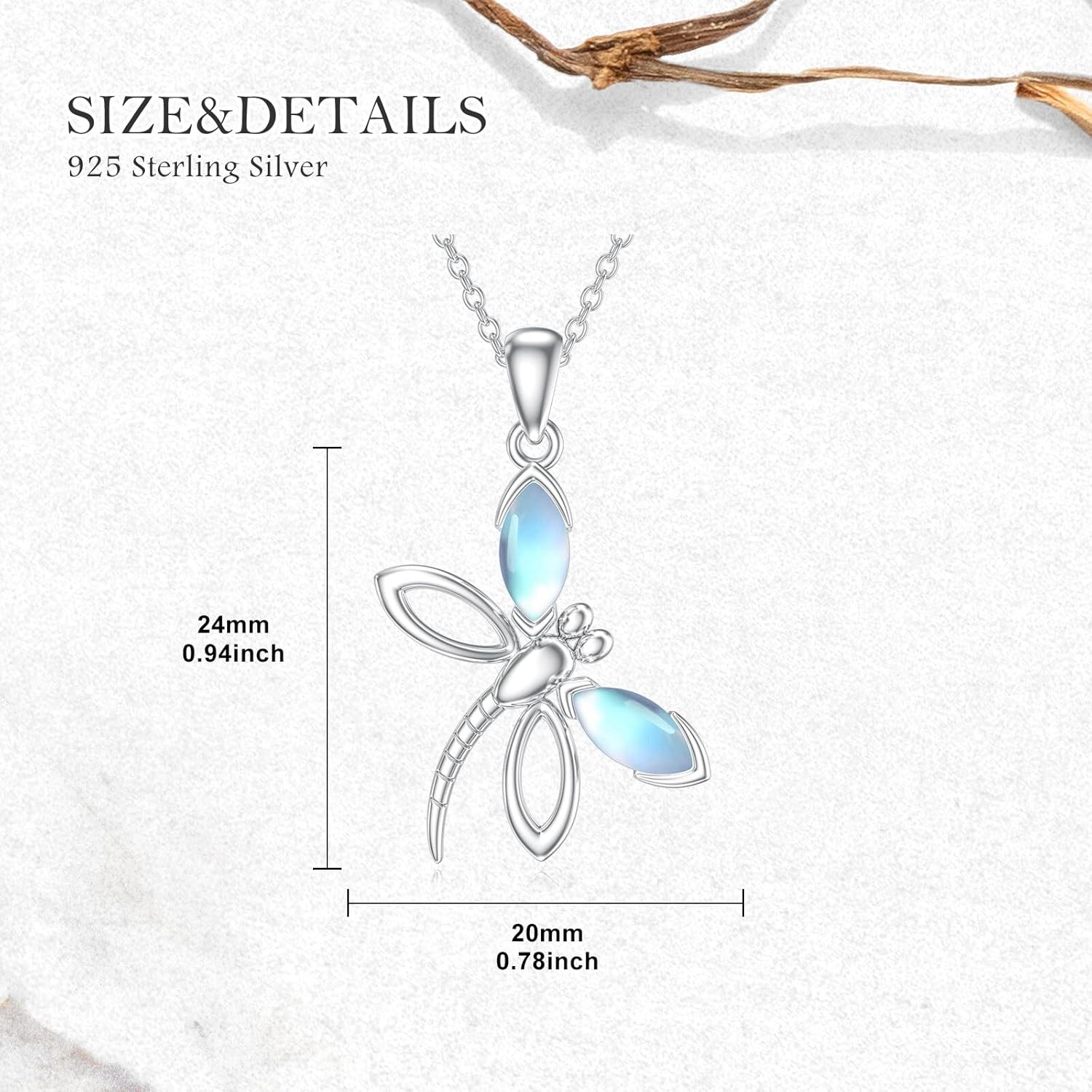 Dragonfly Necklace for Women 925 Sterling Silver Moonstone Dragonfly Pendant Ladies Jewelry Gifts - Image 5
