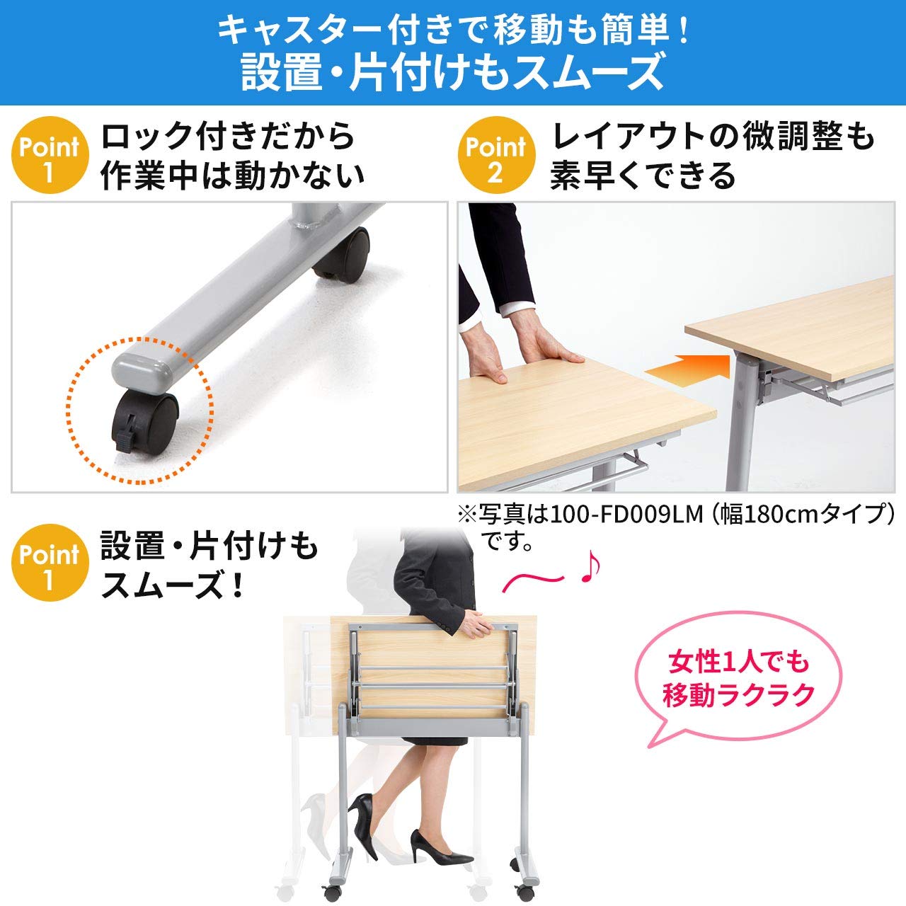 Amazon | サンワダイレクト 折りたたみデスク 幅75×奥行45×高さ70cm 