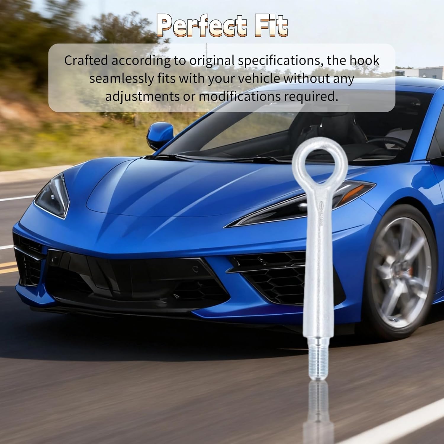 Tow Hook for C7 2014-2019, C8 2020-2024, XLR 2006-2009, 15234068 Trailer Tow Hook for Cars, Forged Steel Towing Eye Hook, Front Rear Bumper Guard Auto Trailer Ring