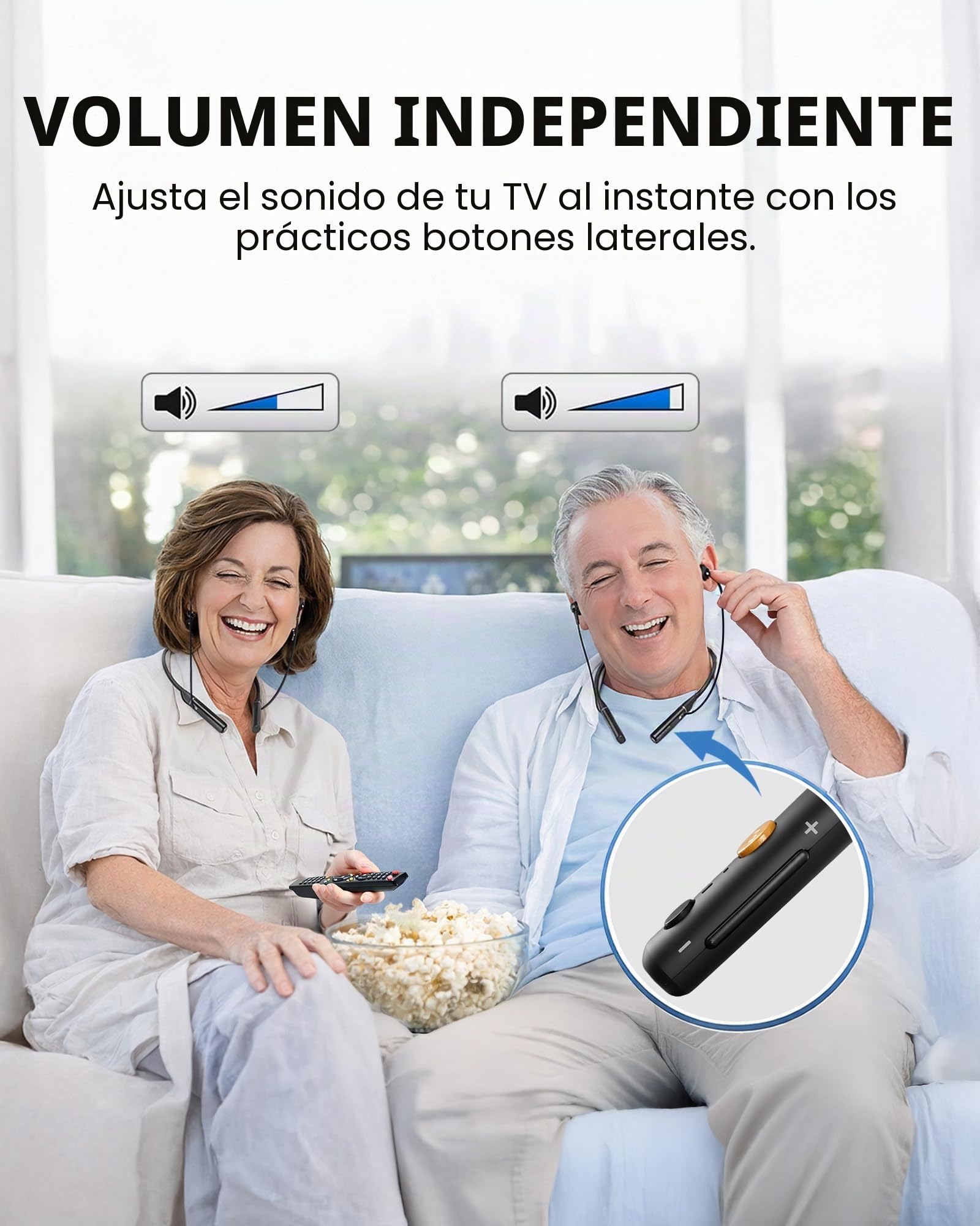 Avantree Aura Loop Dual – Auriculares TV inalámbricos Auracast, 2 Pares incluidos para Escucha compartida, 3 Modos EQ Incl. Diálogo Claro para Personas Mayores, transmisión One-to-Many