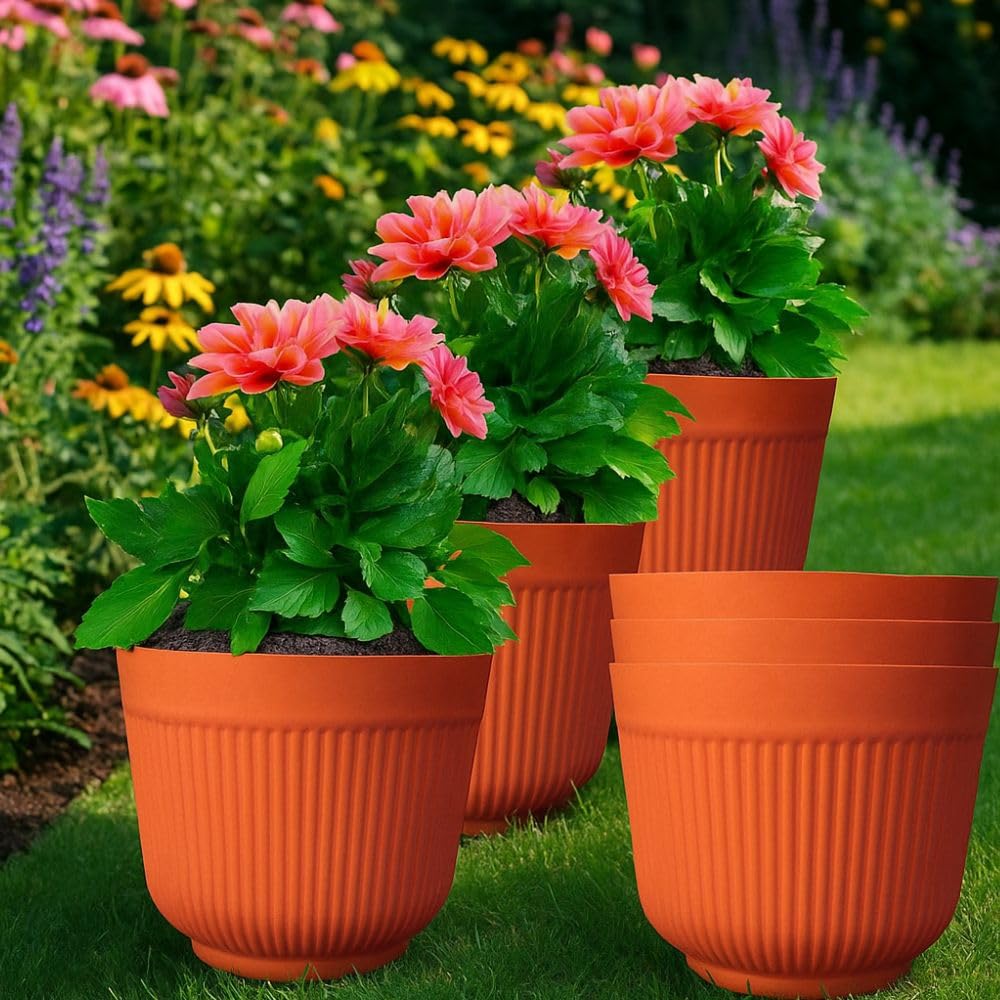 TECHBLAZE 12" Flower Pots - Pack of 8 -14 TECHBLAZE 12" Flower Pots - Pack of 8 -14