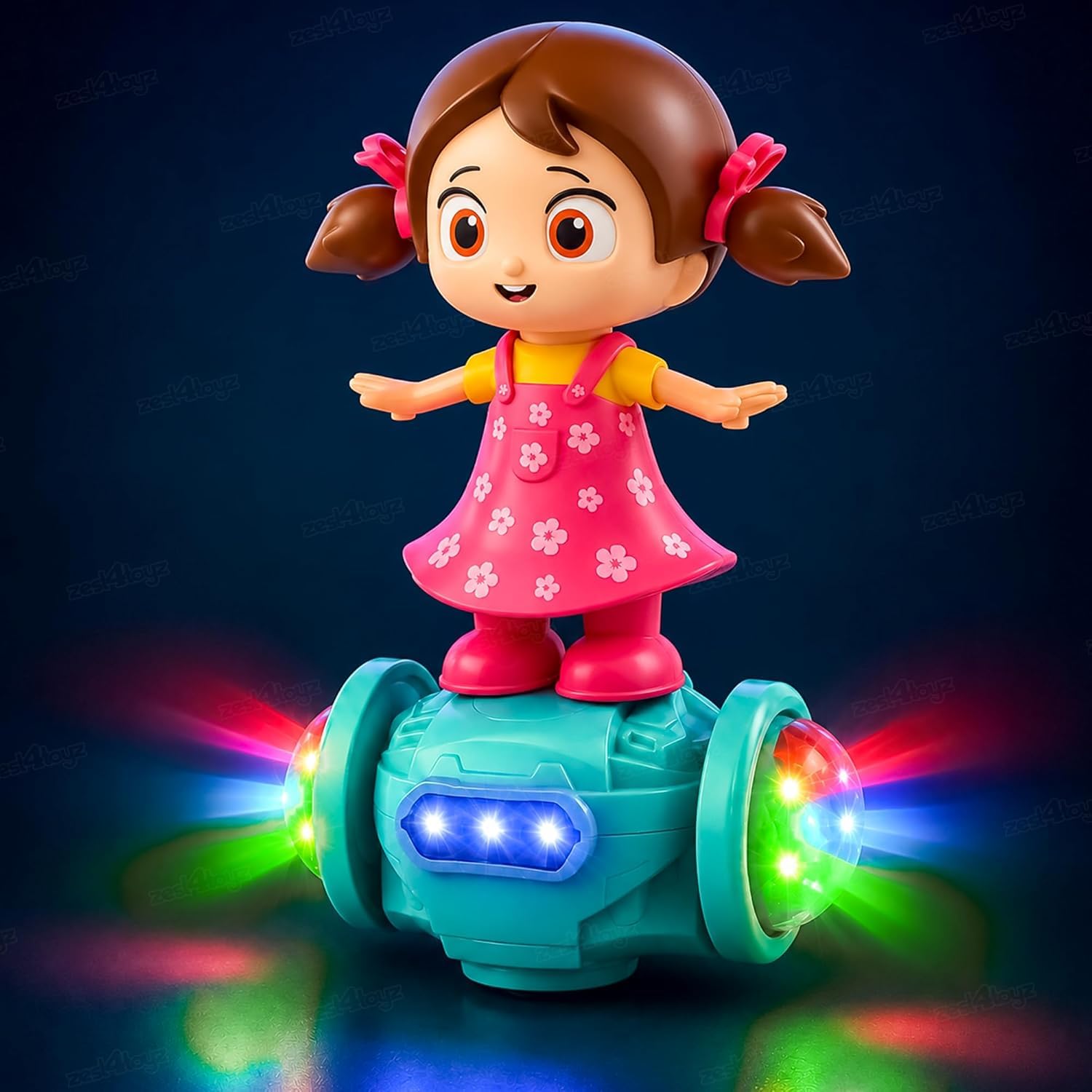 Zest 4 Toyz Musical Dancing Girl Doll Activity Play Center Toy 360 Degree Rotating with Flashing Lights and Bump n Go Action Toys for Kids (Pack of 1) Pink-image-31