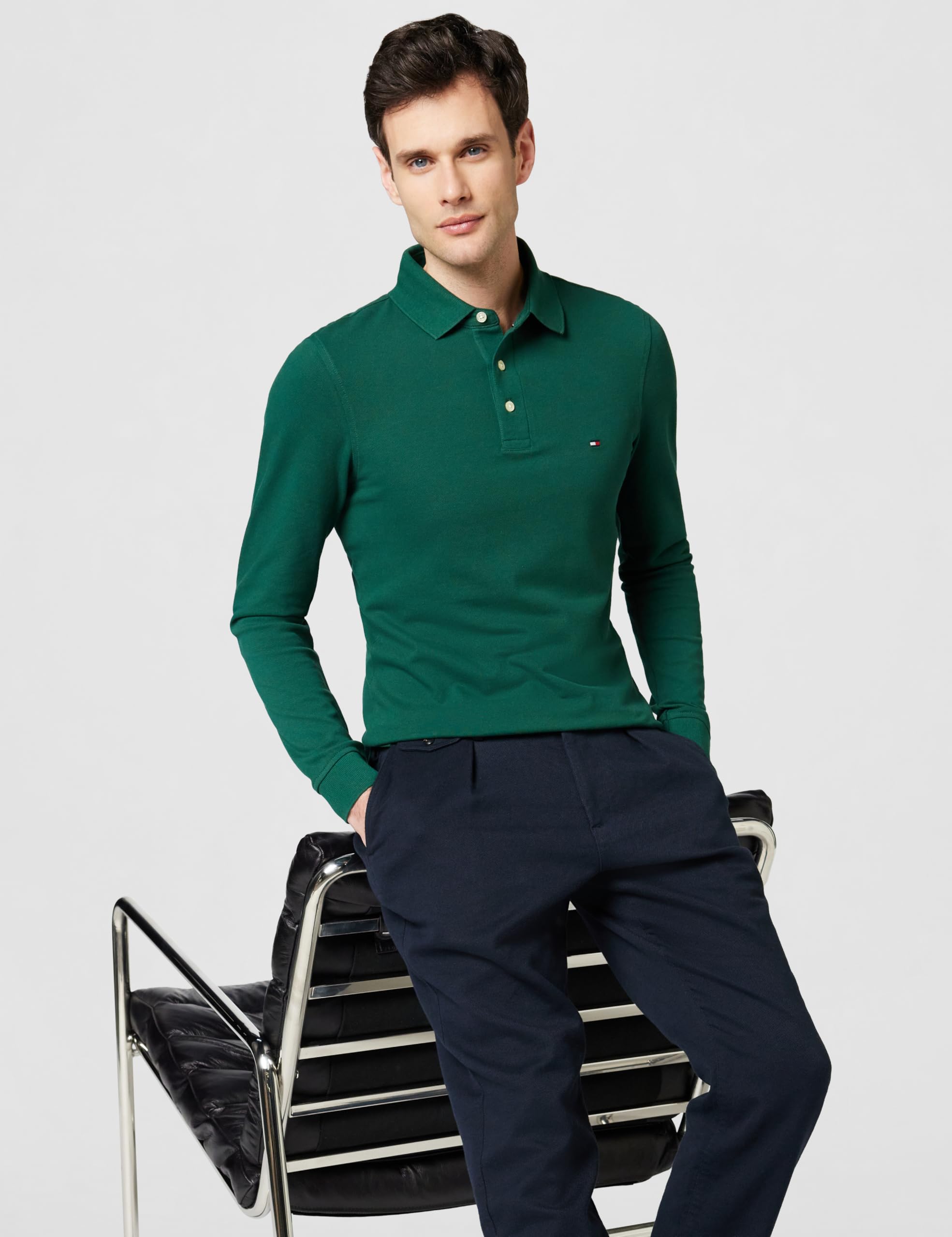Tommy Hilfiger 1985 Slim LS Polo Mw0mw20182 Polo L/S Unisex - Adulto (Pacco da 1)