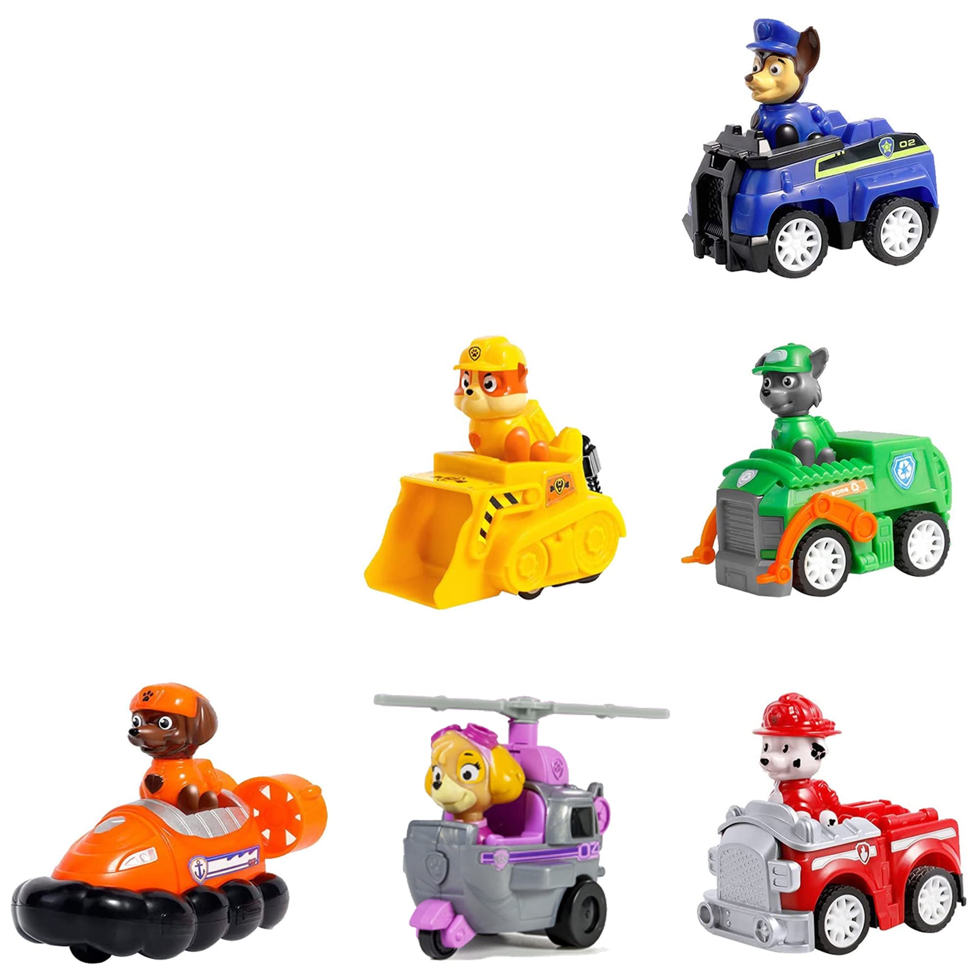 Swift Dog Patrol Car Toy Set - True Metal Die-Cast Collectible Vehicles | 6 Pcs Pull Back Cars | Animal Kingdom Gift Pack for Kids