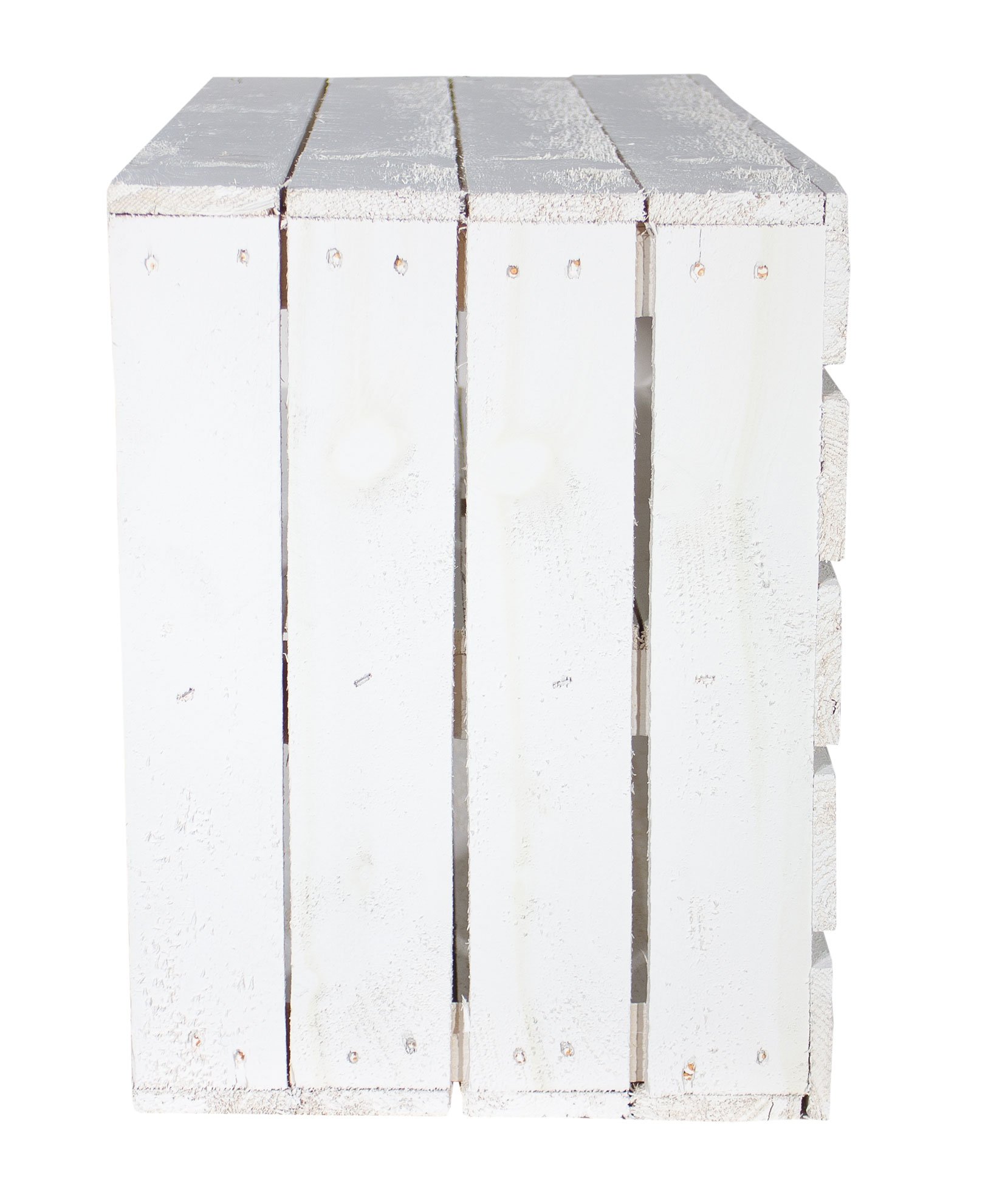 Kistenkolli Altes Land 2er Paket Große Shabby Chic Holzkiste mit Mittelbrett 68x40x30cm Schuhregal Schuhschrank