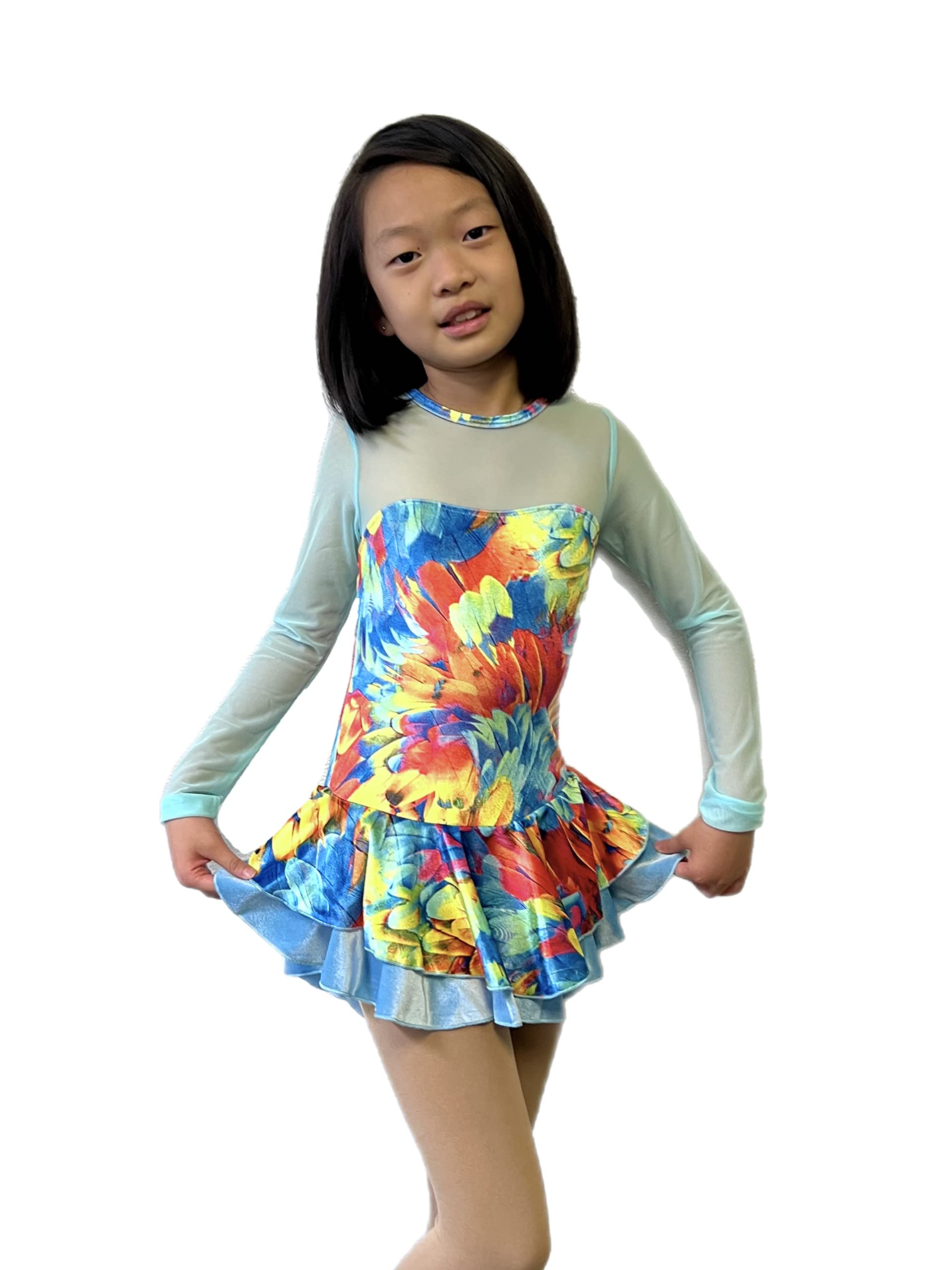 Colorful Velvet Ice Skating Dress
