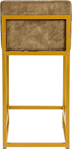 Miniatura 8 de GIA Taburetes de bar cuadrados de 24 pulgadas de altura de mostrador para isla de cocina, juego de 4, tapizados en terciopelo verde con patas de