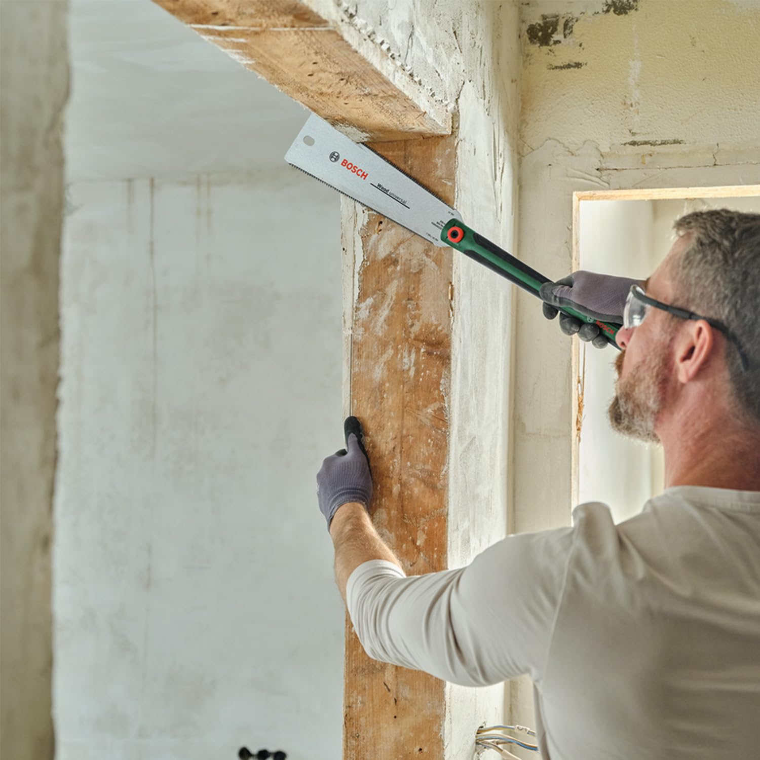 Bosch Sierra japonesa Ryoba 250 mm (cortes enrasados y precisos madera y plástico; hoja acero SK5 flexible; dientes doble cara 7-10/17 TPI; empuñadura ergonómica extralarga)