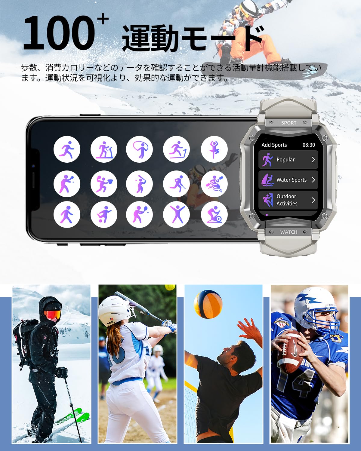 スマートウォッチ 【2023年革新モデル 軍用規格 耐衝撃】スポーツウォッチ Bluetooth5.2通話機能付き IP67防水 防塵 耐衝撃 1.65インチ大画面 Smart watch 落下防止 アウトドアスポーツウォッチ 123種類運動モード 活動量計日本語説明書付き ギフト プレゼント(グレー) Amazon | 【Amazon.co.jp限定】スマートウォッチ 軍用規格 耐衝撃