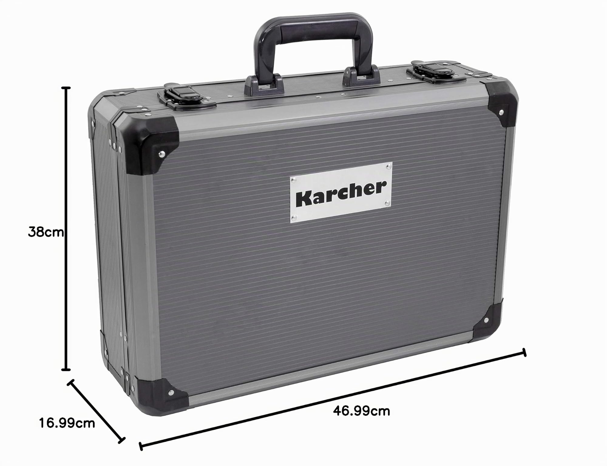 Karcher Werkzeugkoffer, 101-teiliges Werkzeugset mit Hammer, Schraubendreher, Nagelset (200 Teile), Steckschlüsselsatz, Zangenset, Säge uvm.