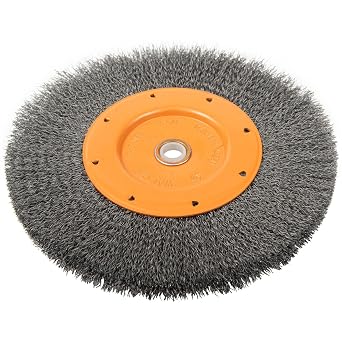 Walter Surface Technologies Crimped Bench Wire Wheel - Steel 8" X 1/2" x 5/8"" to 1/2" Max RPM 4,500