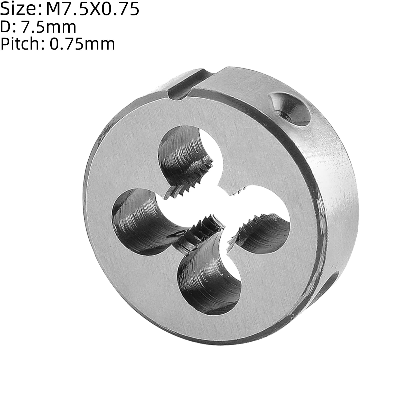 Set di Maschi e filiere M7,5 x 0,75, Maschio per Filettatura a Macchina e filiera Tonda Destra M7,5 x 0,75