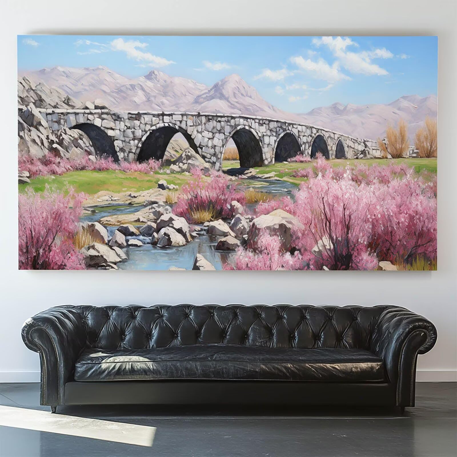 Pintar por Numeros Adultos Flor, Pintar por Numeros Niños Kit Manualidades Adultos Puente Cuadros para Pintar por Numeros Pintura Acrílico, Cuadros Decorativos Regalos Para Mujer 80X160cm 7w-7-B