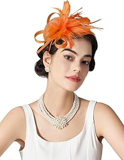 SWEETV Tulle Fascinators for Women, Tea Party Hats for Kentucky Fascinators Derby, Cocktail, Wedding, Fancy Dress Party