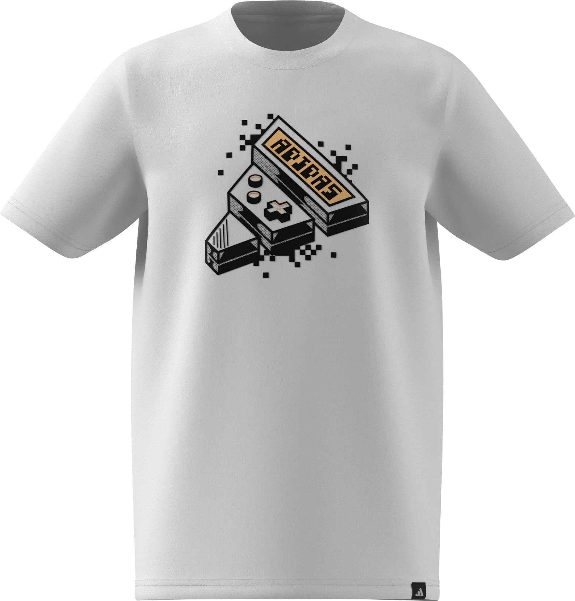 adidas Unisex Kids Gaming Graphic T-Shirt Junior, White/Yellow, 7-8 Years