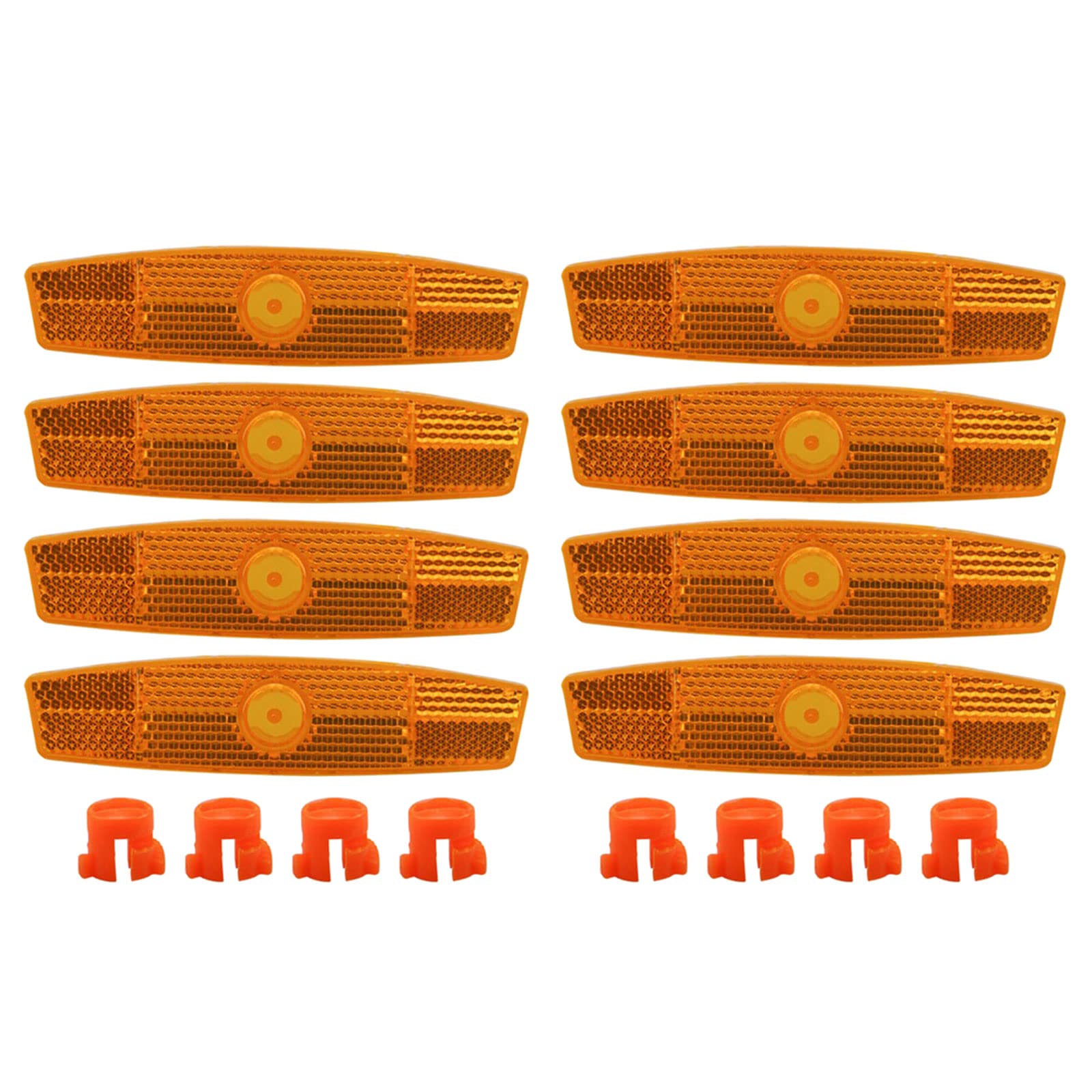 CHENGBEI 8 Pieces Reflectors Wheel Reflectors Bicycle Spoke Reflector Safety Warning Reflector Tire Reflector Spoke Light Warning Reflector, orange