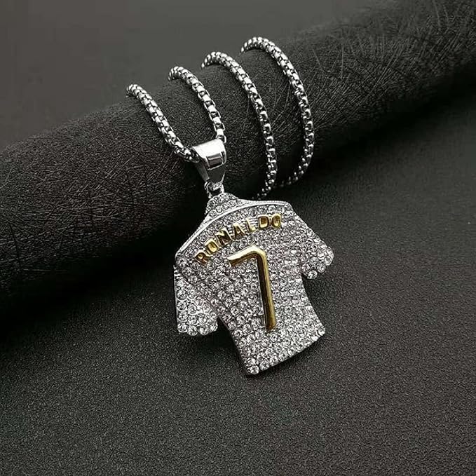  MayiaHey Number 7 Soccer Jersey Pendant - Silver Football Necklace Soccer Charm Jewelry 
