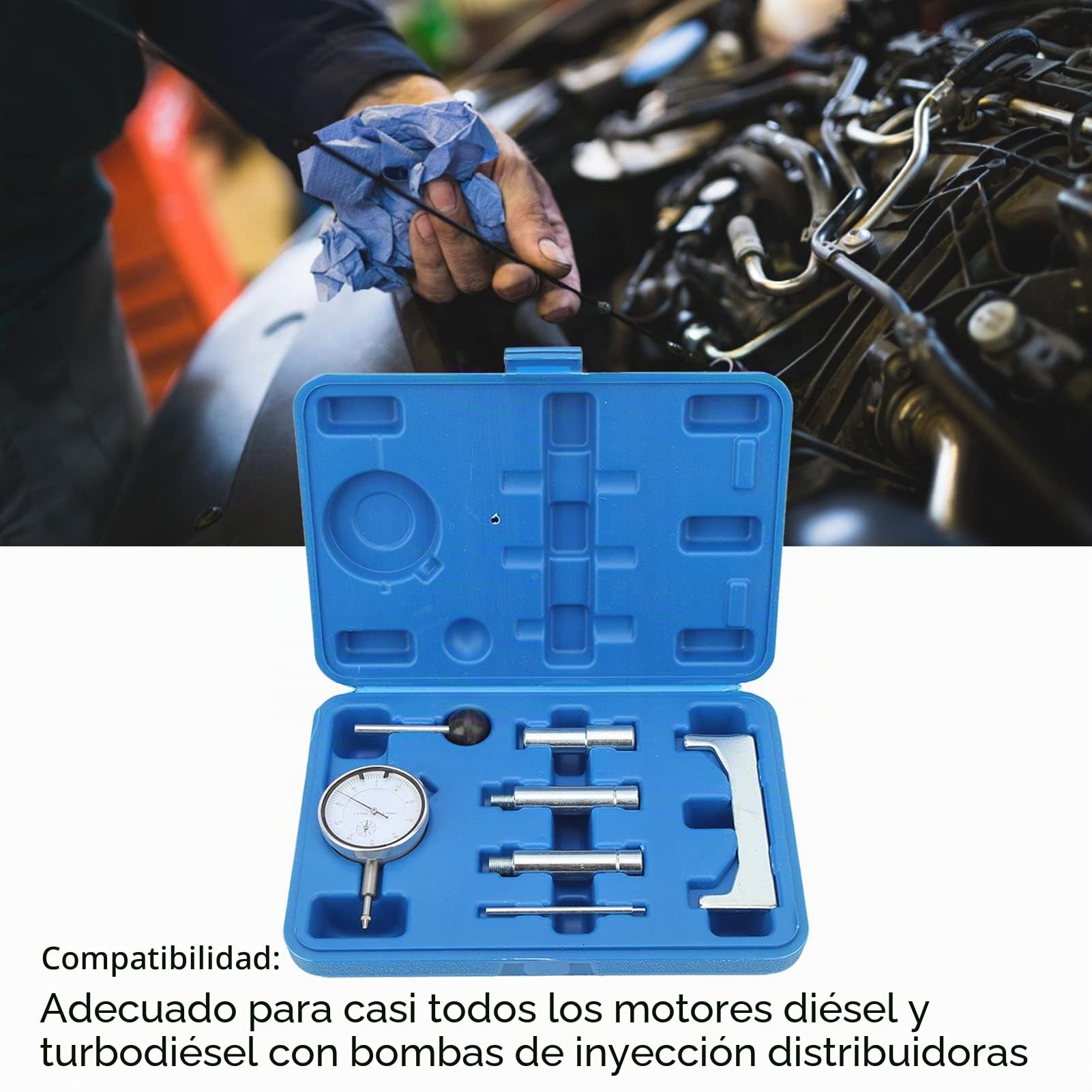 Bomba de Inyección de Combustible, 7 Piezas Bomba de Inyección de Combustible Diésel Medidor de Sincronización Adaptador de Regulador Estático Kit de Enchufe de Ajuste para
