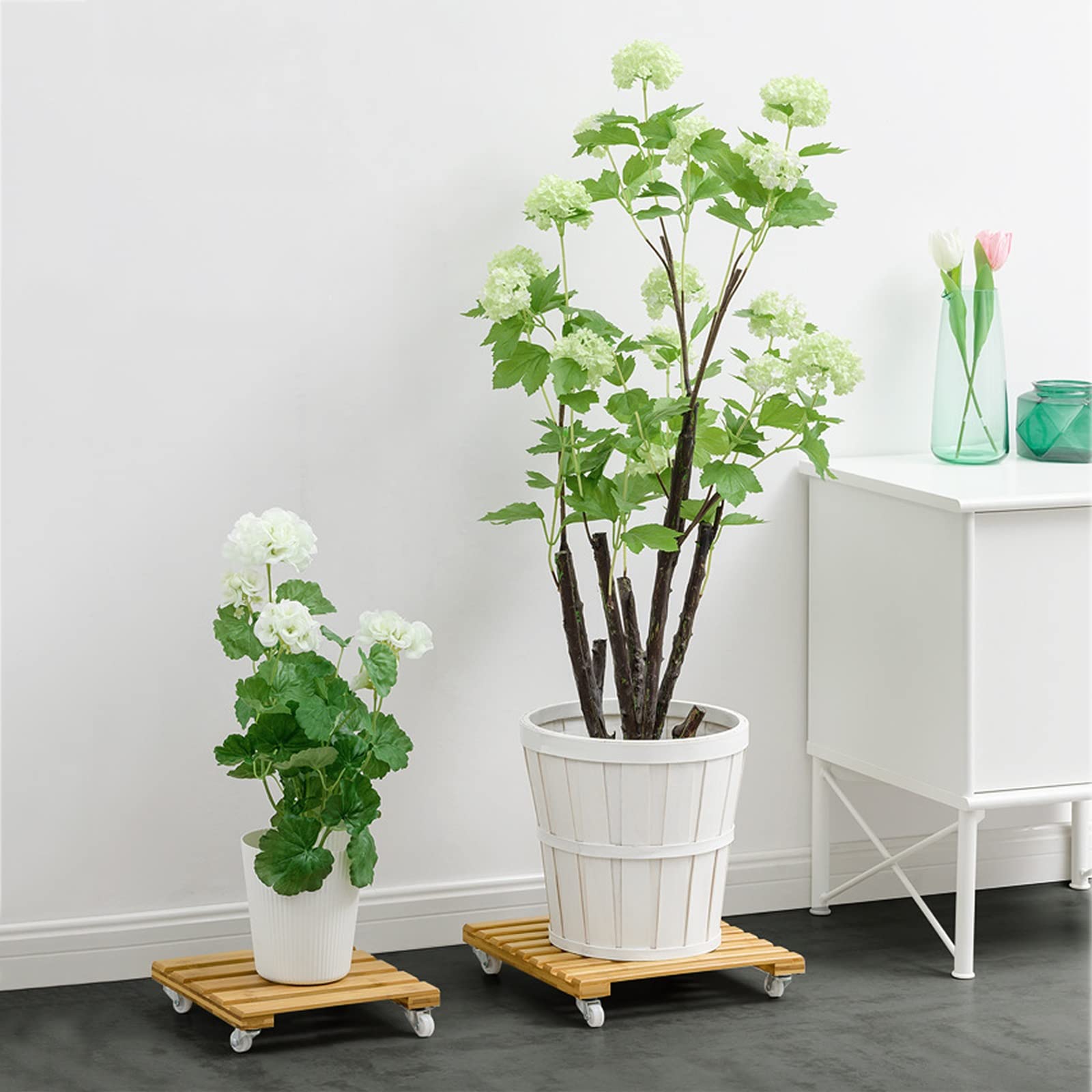 Amazon.co.jp: 盆栽スタンド 移動植木鉢台 正方形 30cm 25cmフラワー