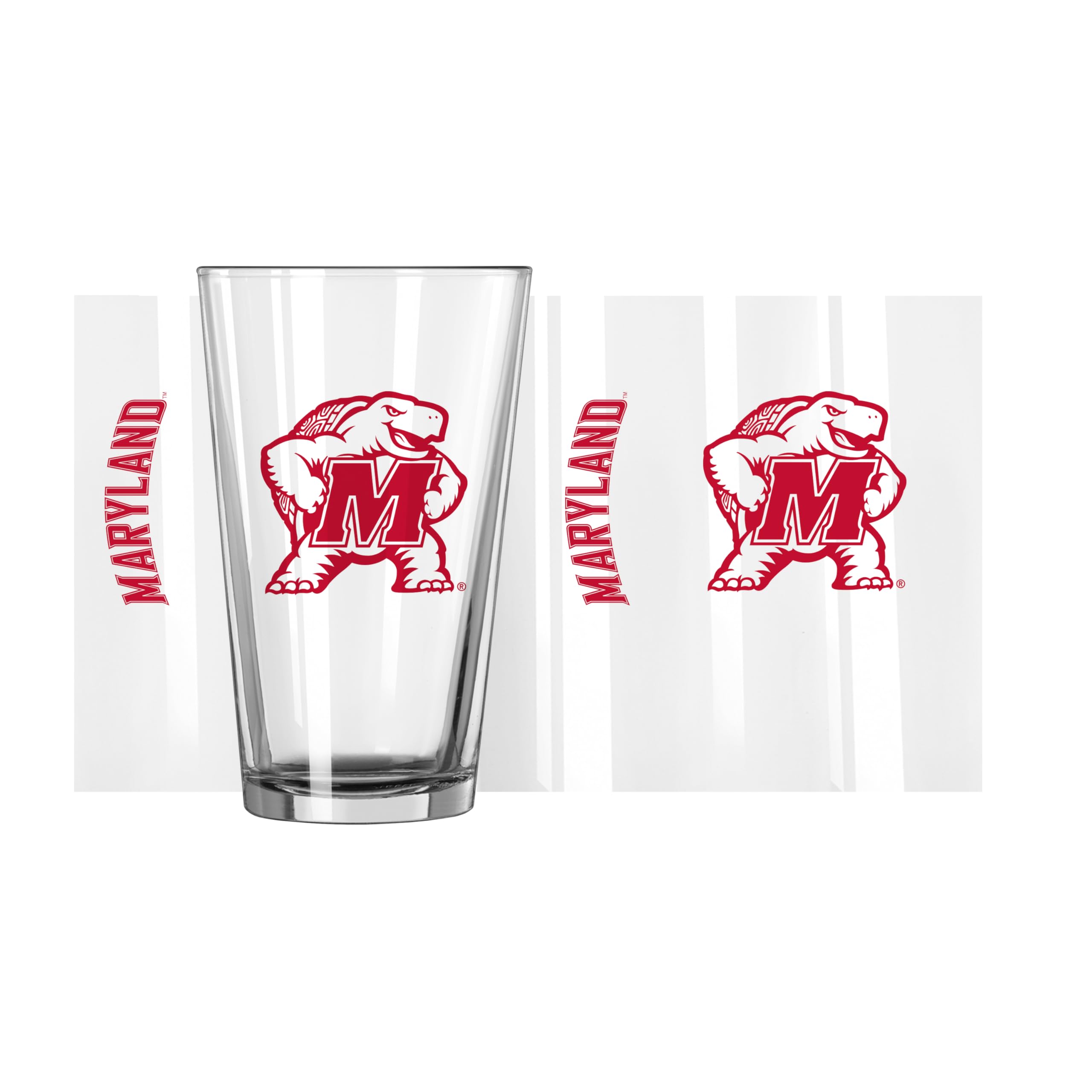 Logo Brands NCAA 16 oz Pint Glass - Durable Glass With Bold Team Color– Chip-Resistant Rim Drinkware For Fans, Tailgates, Home Bars &amp; Everyday Use