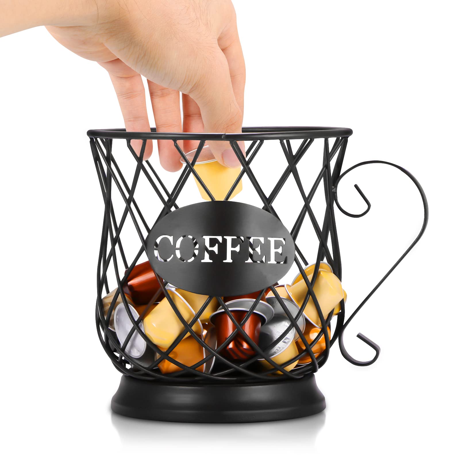 PopHMN Cestello portaoggetti per caffè, Porta Capsule Multiplo Porta caffè Espresso Porta Capsule caffè Portaoggetti da Cucina per Capsule caffè Home Cafe Hotel (Nero) (Nero)