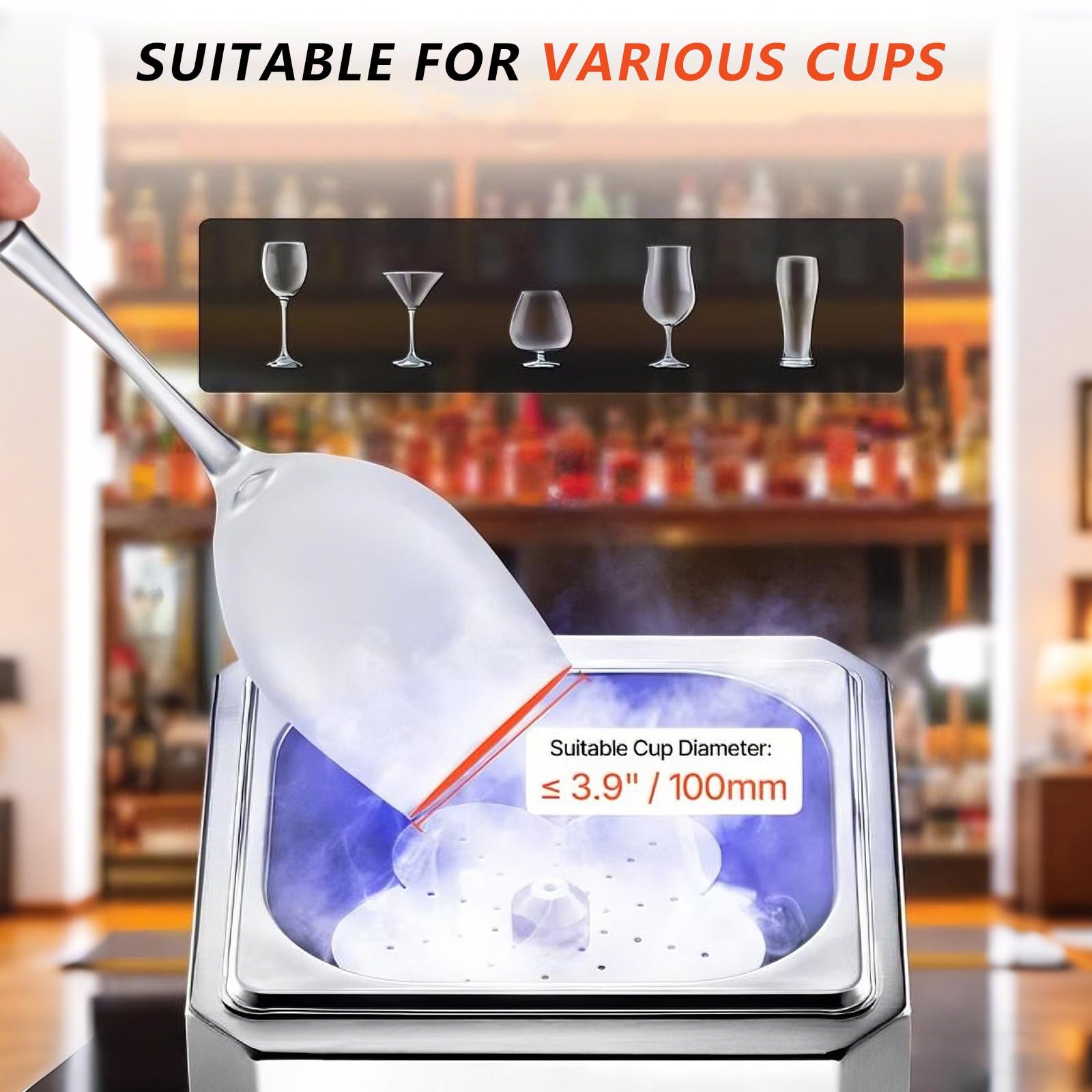 Refrigeratore per Bicchieri Compatto, Raffreddamento Rapido A -25 °C in 6 Secondi, Macchina per Il Raffreddamento Istantaneo di Bicchieri A Co2, per Cocktail, Birra, Cocktail