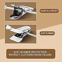 Vista 5 de Perchas para Pantalones con Clips Paquete de 10 Perchas Ajustables para Falda para Mujeres Perchas Antideslizantes para Pantalones para Jeans