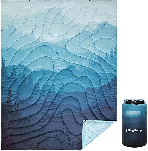 Miniatura 17 de KingCamp Manta de Camping Ultraligera, Manta Portátil Alternativa al Plumón Acolchada Vestible Resistente a la Intemperie Cálida Edredón Empaquetado