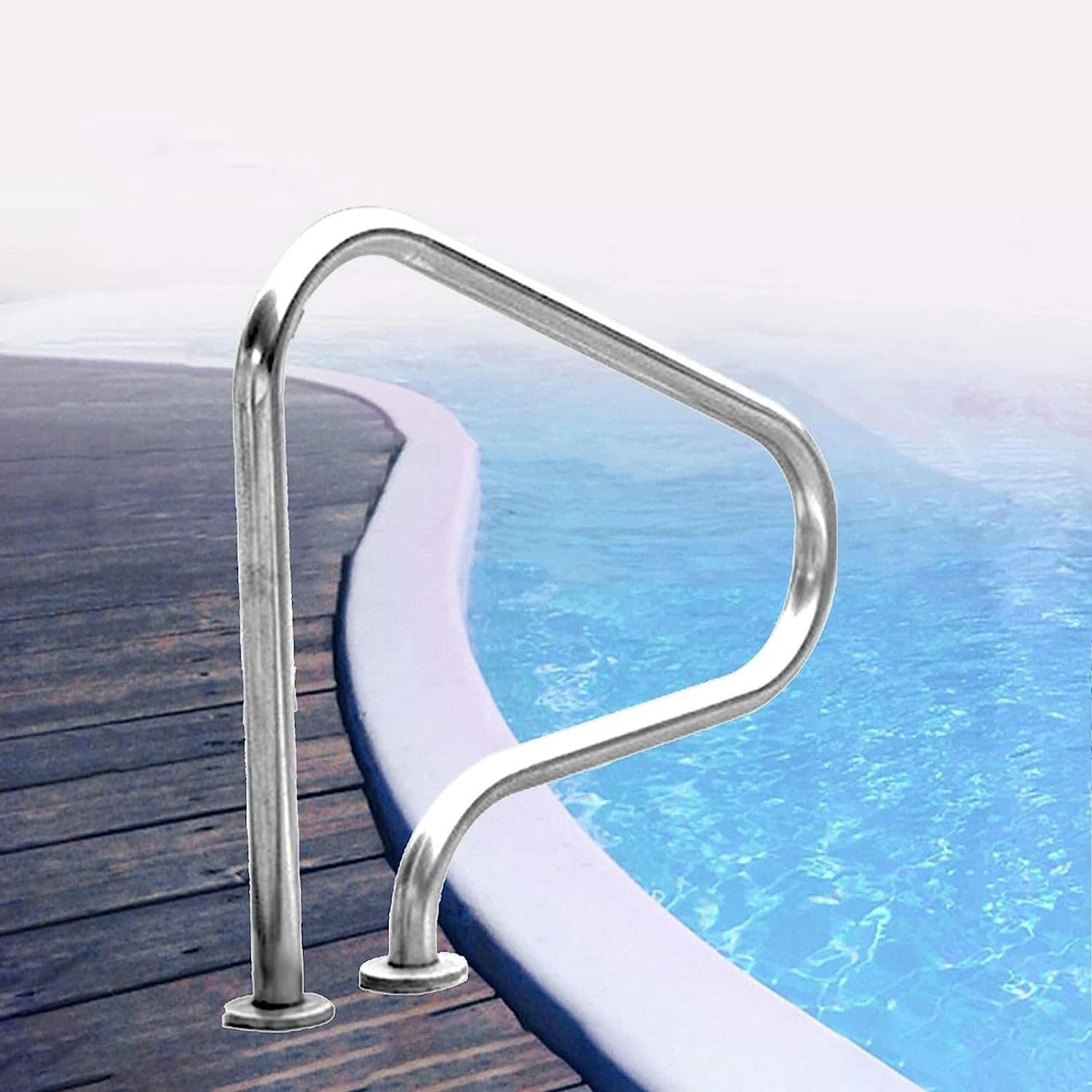 Pasamanos de piscine en acier inoxydable 31,5" | Rampe de sécurité