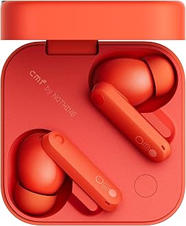 CMF Buds Pro 2 Wireless Earbuds, Hi-Res Audio with LDAC, 50 dB Hybrid Noise Cancelling Earbuds, Ultra Bass Technology, Bluetooth 5.3, 43H Play Time with Charging Case, 6 HD Mics Headphones - (Orange)