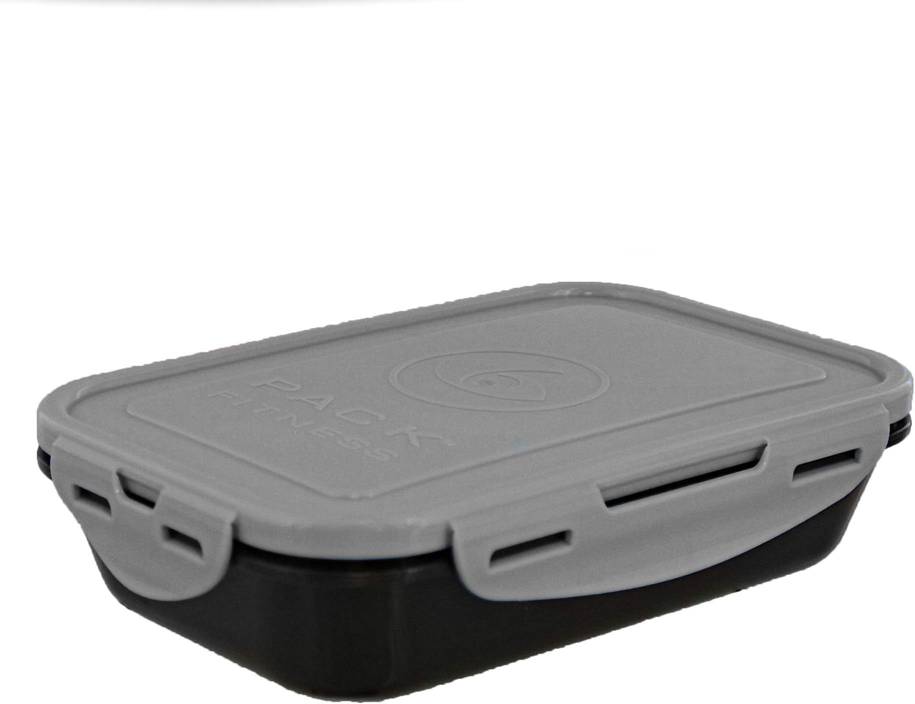 6 Pack Fitness Sure Seal Meal Prep Containers Set of 5 24oz (Grey/Black)