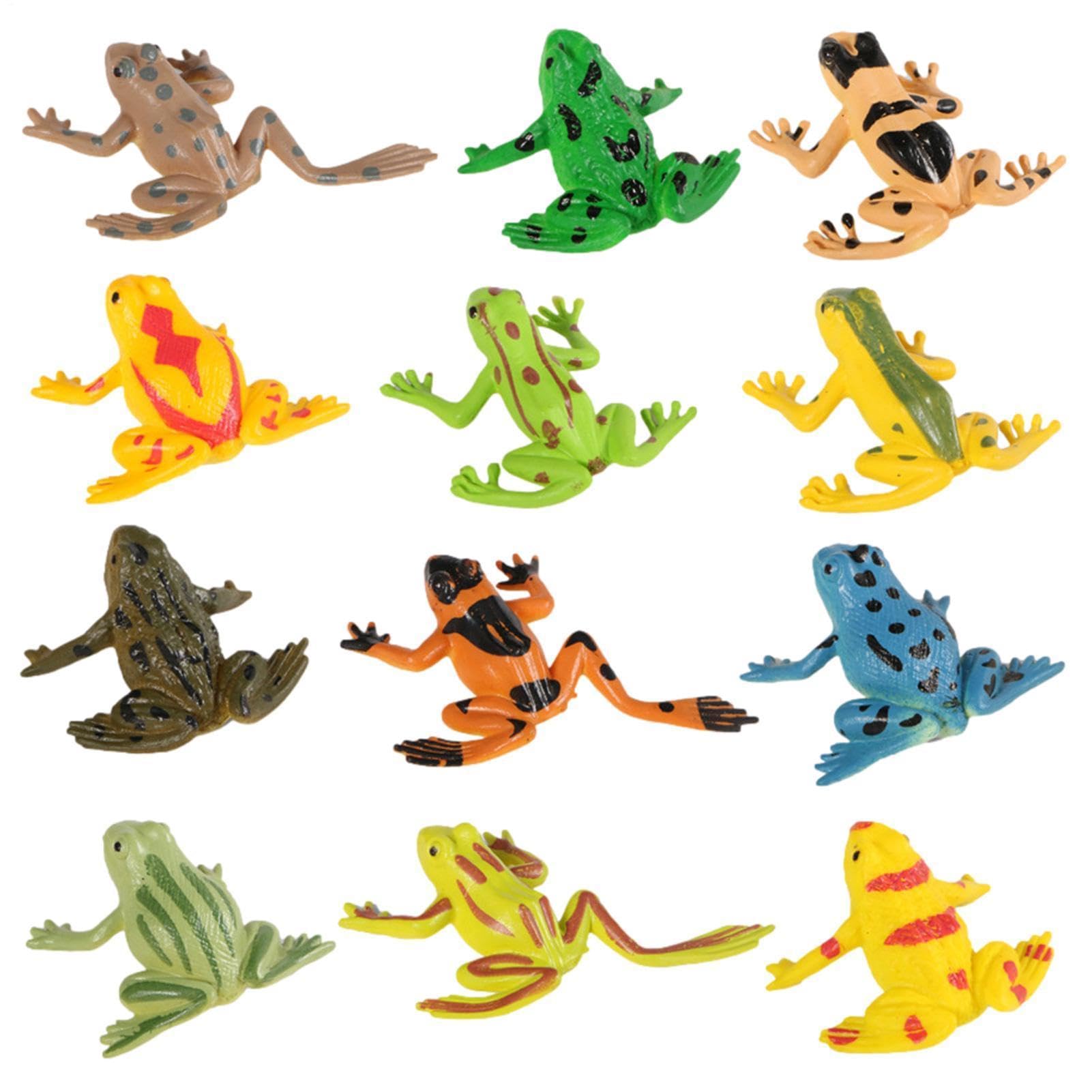 Frog Toy Figure Set - 12 Piece Realistic Animal Models, Educational Nature Collection, Interactive Learning Toys, Wildlife Decoration Accessories | Teaching Playset For Children Science