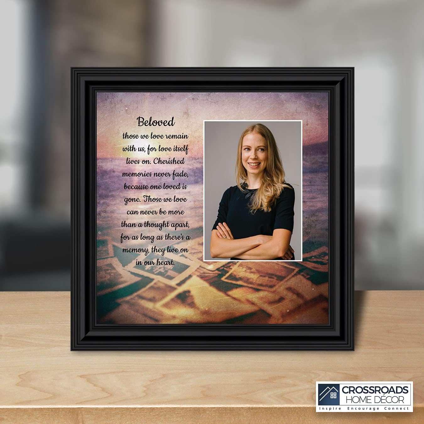 Crossroads Home Décor Beloved, in Memory of Loved One, Memories Photo Frame, 6384B