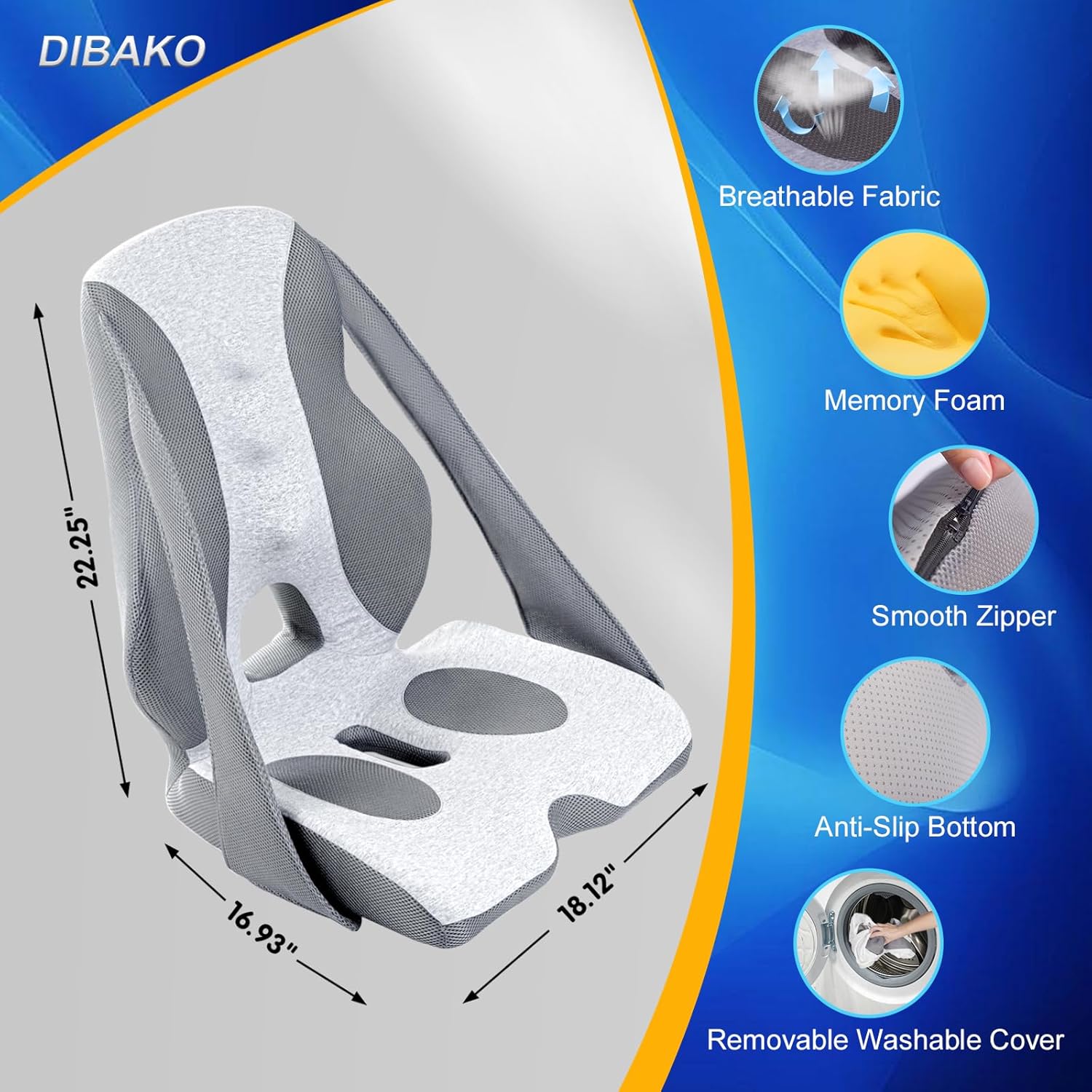 Lumbar Support Pillow for Office Chair, Back Support for Chair, Recliner, Gaming Chair, Ergonomic Memory Foam Car Seat Cushion for Back Tailbone Sciatica Pain Relief Wheelchair Travel