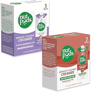 nutpods Non Dairy Coffee Creamer Bundle: a 3 pack of our Toasted Marshmallow creamer and a 3 pack of our Cookie Butter cre...